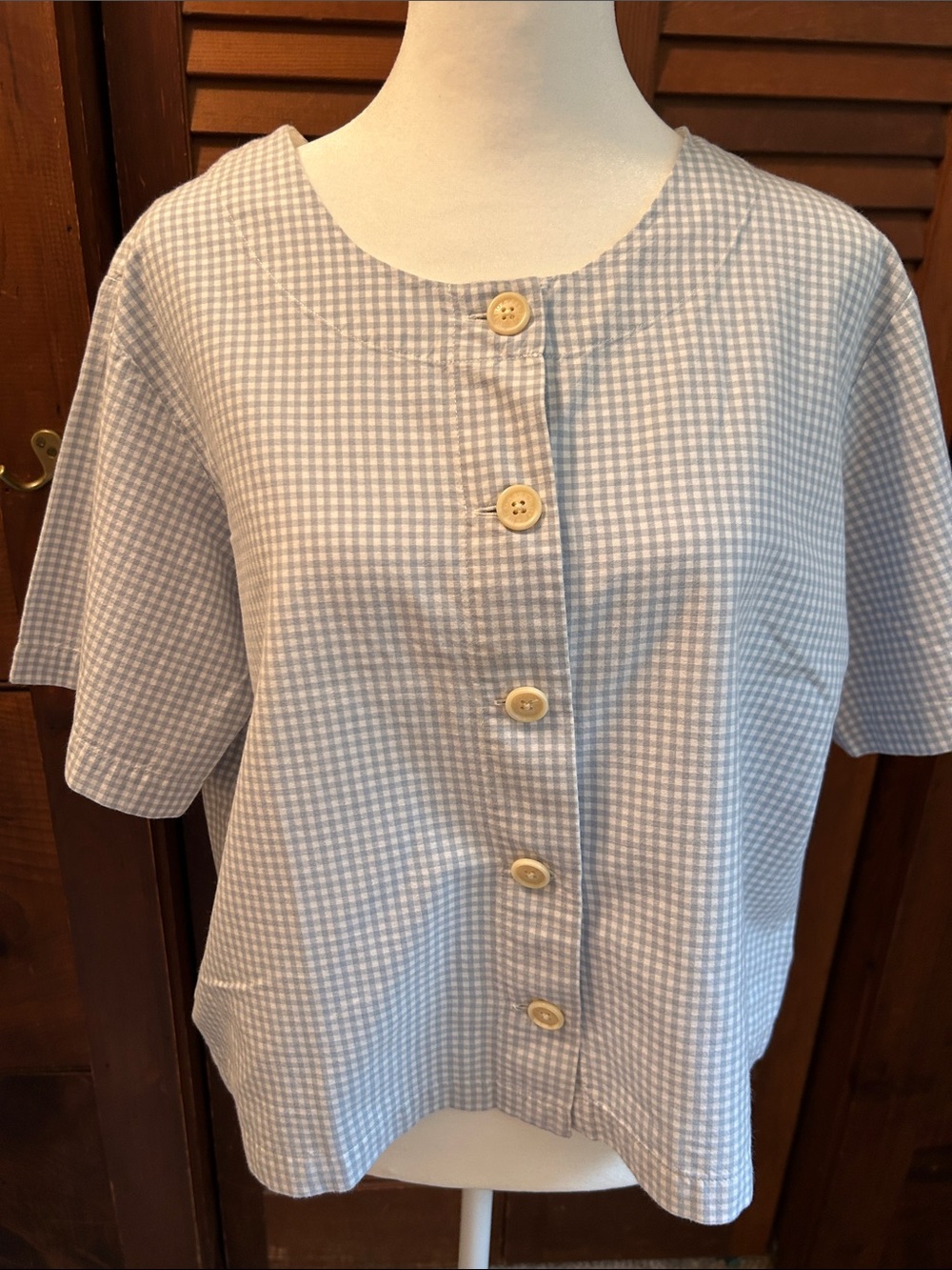 Orvis Light Blue Gingham Button-Down Shirt
